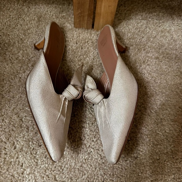 Maryam Nassir Zadeh Palo Mule In Satin Beige Gold size 9 - Picture 4 of 11